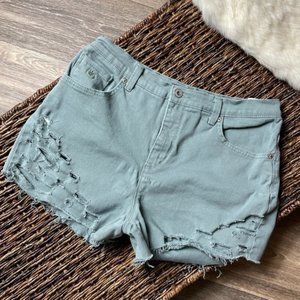 Vintage Gloria Vanderbilt Reworked Distressed Olive 🫒 Jean Shorta